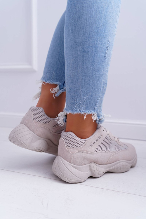 Sportowe Damskie Buty Przewiewna Tkanina Beżowe Thai