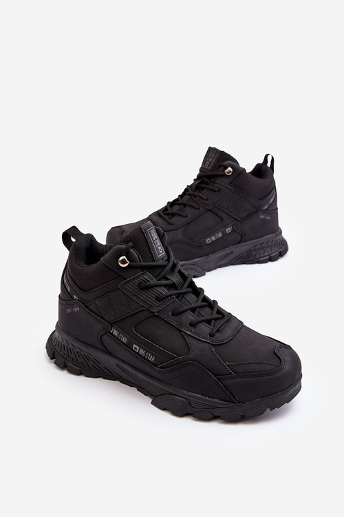 Męskie Ocieplane Buty Trekkingowe Czarne Big Star MM174164