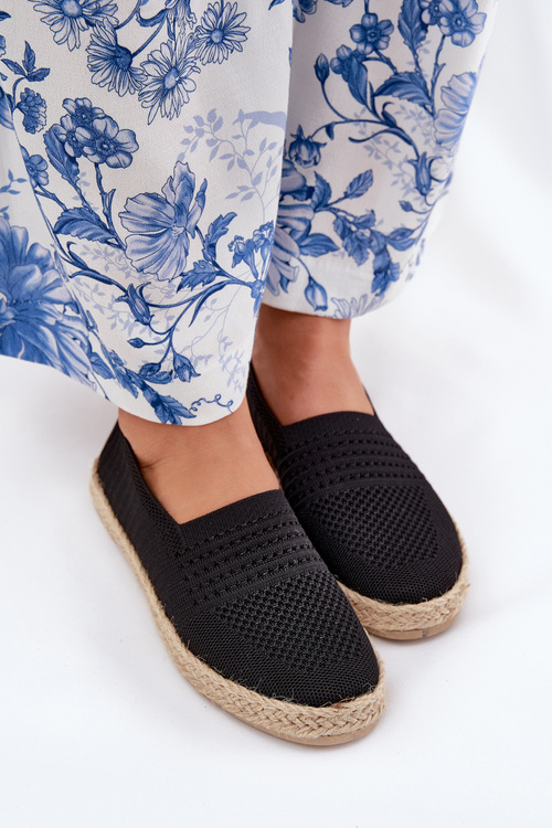 Damskie Espadryle Z Plecionką Vinceza 13624 Czarne
