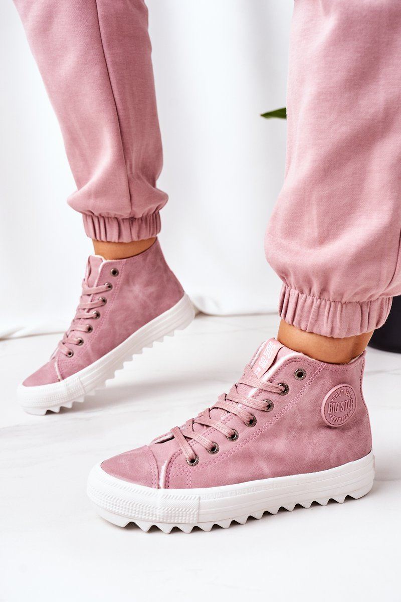 converse skorzane rozowe