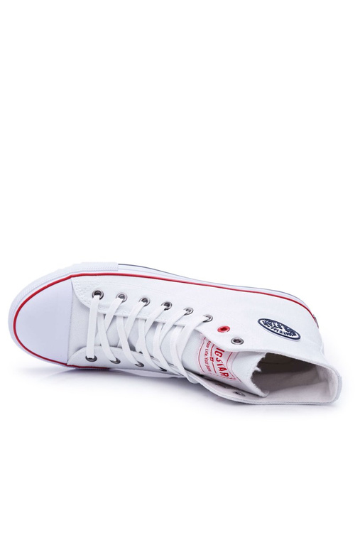 Big Star Wysokie Męskie Białe Trampki T174106