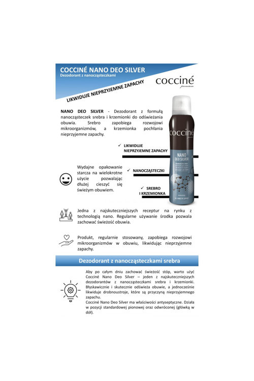 Coccine Nano Deo Silver Odświeżacz do Butów 75ml