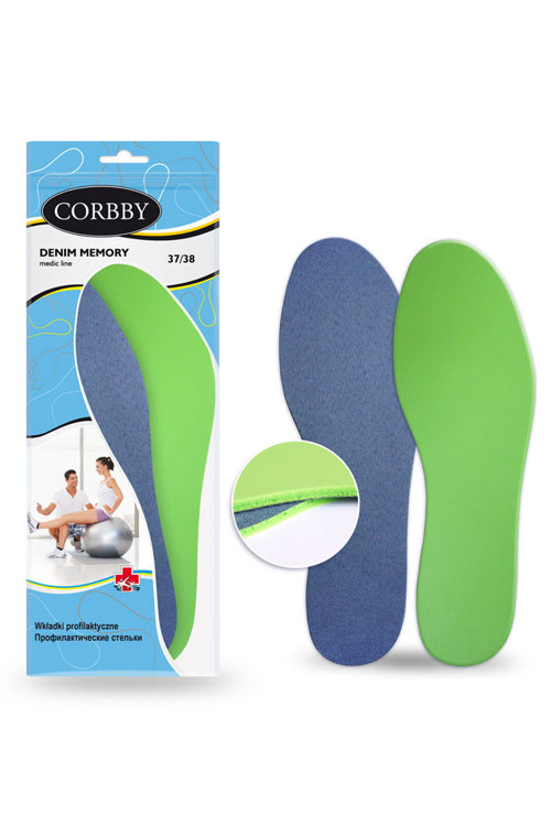 Corbby DENIM MEMORY Wkładki z pamięcią kształtu stopy