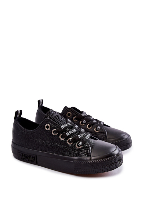 Dziecięce Skórzane Trampki BIG STAR KK374057 Czarne
