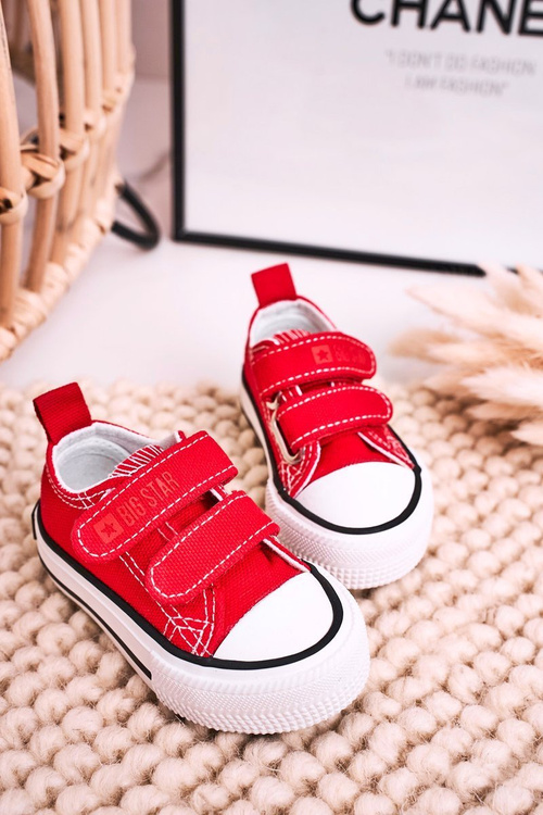 Dziecięce Trampki Na Rzepy BIG STAR HH374098 Czerwone