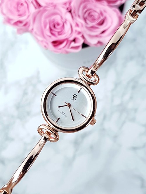 Luxe Damski Zegarek Na Bransolecie Różowe Złoto Mega