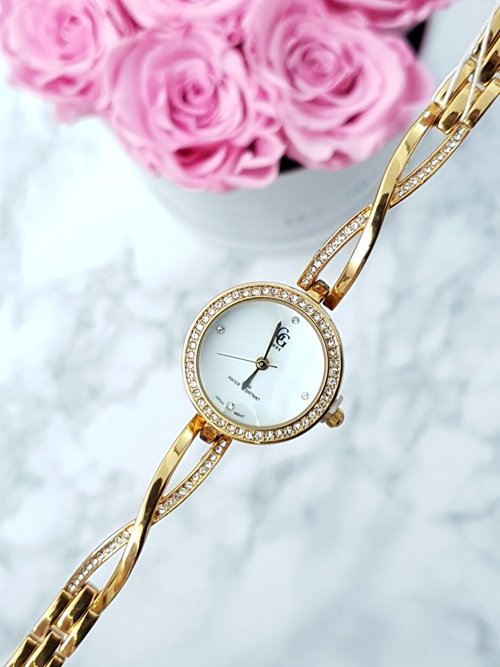 Luxe Damski Zegarek Na Bransolecie Złoty Elle