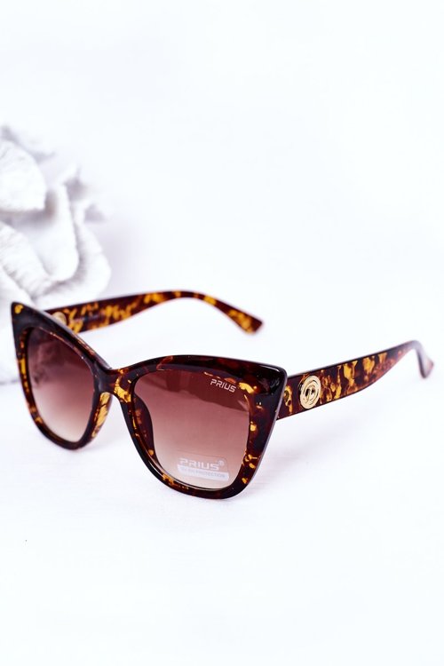 Marmurkowe Okulary Przeciwsłoneczne Cat Eye Brązowe Ombre