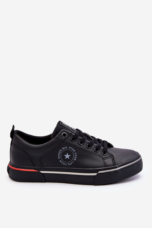 Męskie Skórzane Trampki Big Star LL174210 Czarne