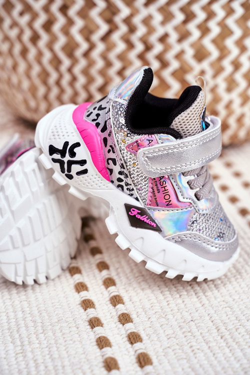 Sportowe Buty Dziecięce Na Rzepy Srebrne Be Happy